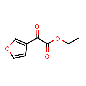 Chemical structure of ethyl 2-(furan-3-yl)-2-oxoacetate , CAS 1379271-56-3, AChemBlock AD296182