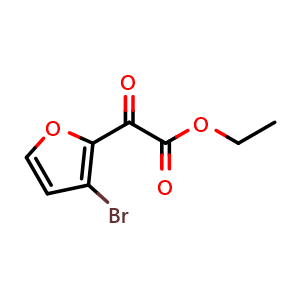 Chemical structure of ethyl 2-(3-bromofuran-2-yl)-2-oxoacetate , CAS 100005-90-1, AChemBlock AD296184