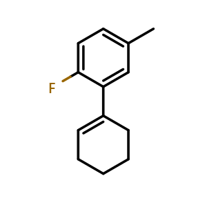 Chemical structure of 2'-fluoro-5'-methyl-2,3,4,5-tetrahydro-1,1'-biphenyl , CAS 2918964-08-4, AChemBlock AD296187
