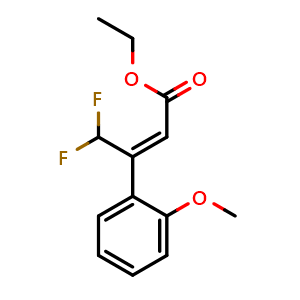 Chemical structure of (Z)-ethyl 4,4-difluoro-3-(2-methoxyphenyl)but-2-enoate , CAS 2918970-05-3, AChemBlock AD296191