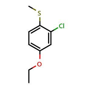 Chemical structure of (2-chloro-4-ethoxyphenyl)(methyl)sulfane , CAS 2918841-58-2, AChemBlock AD296193