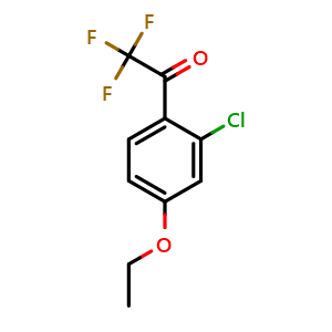 Chemical structure of 1-(2-chloro-4-ethoxyphenyl)-2,2,2-trifluoroethanone , CAS 2921739-18-4, AChemBlock AD296194