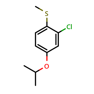 Chemical structure of (2-chloro-4-isopropoxyphenyl)(methyl)sulfane , CAS 2918912-64-6, AChemBlock AD296197