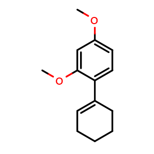 Chemical structure of 2',4'-dimethoxy-2,3,4,5-tetrahydro-1,1'-biphenyl , CAS 27098-25-5, AChemBlock AD296215