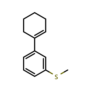 Chemical structure of methyl(2',3',4',5'-tetrahydro-[1,1'-biphenyl]-3-yl)sulfane , CAS 2918871-25-5, AChemBlock AD296216