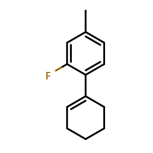 Chemical structure of 2'-fluoro-4'-methyl-2,3,4,5-tetrahydro-1,1'-biphenyl , CAS 2901086-44-8, AChemBlock AD296217