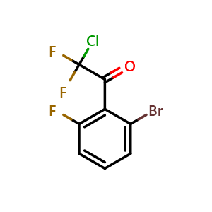 Chemical structure of 1-(2-bromo-6-fluorophenyl)-2-chloro-2,2-difluoroethanone , CAS 2918960-91-3, AChemBlock AD296222