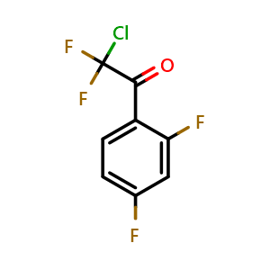 Chemical structure of 2-chloro-1-(2,4-difluorophenyl)-2,2-difluoroethanone , CAS 652-73-3, AChemBlock AD296224
