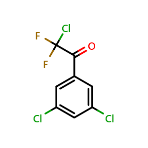 Chemical structure of 2-chloro-1-(3,5-dichlorophenyl)-2,2-difluoroethanone , CAS 864725-56-4, AChemBlock AD296229