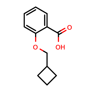 Chemical structure of 2-(cyclobutylmethoxy)benzoic acid , CAS 1047680-59-0, AChemBlock AD296235