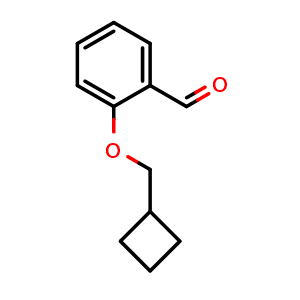 Chemical structure of 2-(cyclobutylmethoxy)benzaldehyde , CAS 1490165-78-0, AChemBlock AD296236
