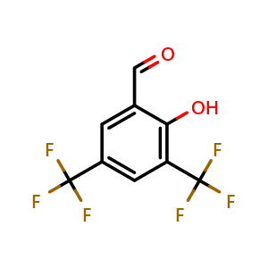 Chemical structure of 2-Hydroxy-3,5-bis(trifluoromethyl)benzaldehyde , CAS 1235783-06-8, AChemBlock AD296241
