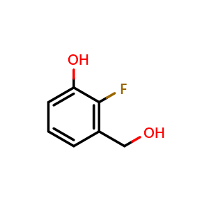 Chemical structure of 2-fluoro-3-(hydroxymethyl)phenol , CAS 960001-66-5, AChemBlock AD296243