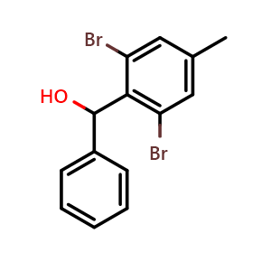 Chemical structure of (2,6-dibromo-4-methylphenyl)(phenyl)methanol , CAS 2918871-95-9, AChemBlock AD296247
