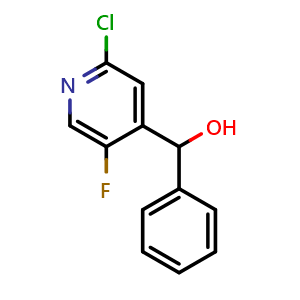 Chemical structure of (2-chloro-5-fluoropyridin-4-yl)(phenyl)methanol , CAS 2918846-01-0, AChemBlock AD296250
