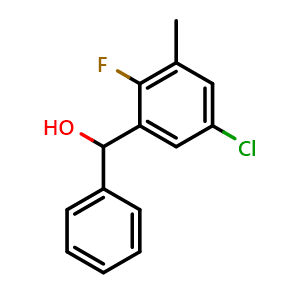 Chemical structure of (5-chloro-2-fluoro-3-methylphenyl)(phenyl)methanol , CAS 2918933-58-9, AChemBlock AD296257