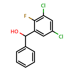 Chemical structure of (3,5-dichloro-2-fluorophenyl)(phenyl)methanol , CAS 2918912-49-7, AChemBlock AD296261