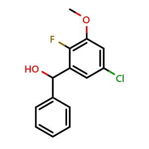 Chemical structure of (5-chloro-2-fluoro-3-methoxyphenyl)(phenyl)methanol , CAS 2918872-22-5, AChemBlock AD296262