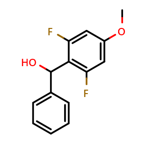 Chemical structure of (2,6-difluoro-4-methoxyphenyl)(phenyl)methanol , CAS 1274691-28-9, AChemBlock AD296266