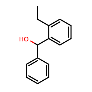 Chemical structure of (2-ethylphenyl)(phenyl)methanol , CAS 2029-73-4, AChemBlock AD296288
