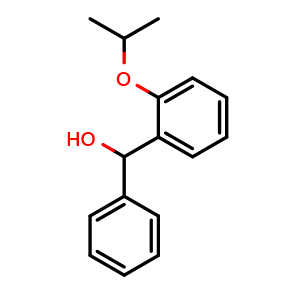 Chemical structure of (2-isopropoxyphenyl)(phenyl)methanol , CAS 93014-97-2, AChemBlock AD296290