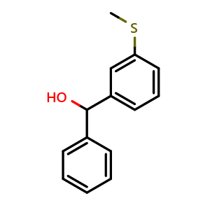 Chemical structure of (3-(methylthio)phenyl)(phenyl)methanol , CAS 2918904-30-8, AChemBlock AD296294