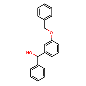 Chemical structure of (3-(benzyloxy)phenyl)(phenyl)methanol , CAS 286947-79-3, AChemBlock AD296296