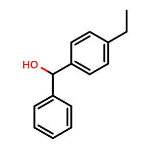 Chemical structure of (4-ethylphenyl)(phenyl)methanol , CAS 22543-70-0, AChemBlock AD296298