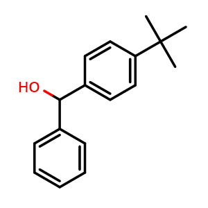 Chemical structure of (4-(tert-butyl)phenyl)(phenyl)methanol , CAS 22543-74-4, AChemBlock AD296299
