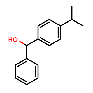Chemical structure of (4-isopropylphenyl)(phenyl)methanol , CAS 22543-72-2, AChemBlock AD296302