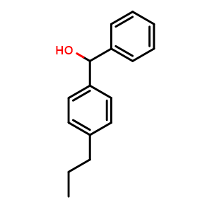 Chemical structure of phenyl(4-propylphenyl)methanol , CAS 51166-13-3, AChemBlock AD296307