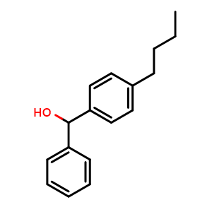 Chemical structure of (4-butylphenyl)(phenyl)methanol , CAS 944515-46-2, AChemBlock AD296308