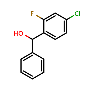 Chemical structure of (4-chloro-2-fluorophenyl)(phenyl)methanol , CAS 1094791-44-2, AChemBlock AD296315