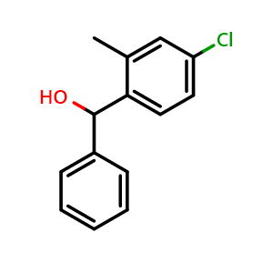 Chemical structure of (4-chloro-2-methylphenyl)(phenyl)methanol , CAS 33184-23-5, AChemBlock AD296317