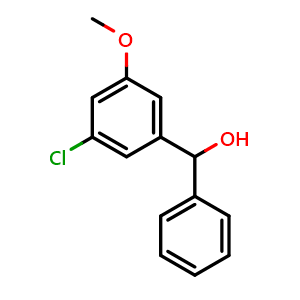 Chemical structure of (3-chloro-5-methoxyphenyl)(phenyl)methanol , CAS 2918913-07-0, AChemBlock AD296318