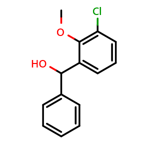 Chemical structure of (3-chloro-2-methoxyphenyl)(phenyl)methanol , CAS 1419567-41-1, AChemBlock AD296320
