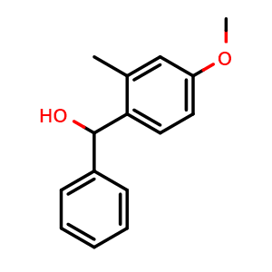 Chemical structure of (4-methoxy-2-methylphenyl)(phenyl)methanol , CAS 108125-26-4, AChemBlock AD296323