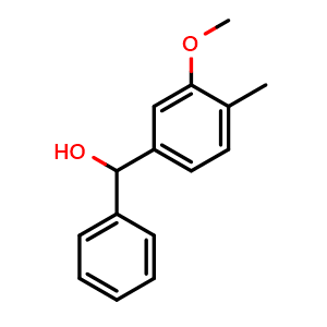 Chemical structure of (3-methoxy-4-methylphenyl)(phenyl)methanol , CAS 37825-78-8, AChemBlock AD296324