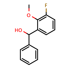 Chemical structure of (3-fluoro-2-methoxyphenyl)(phenyl)methanol , CAS 2918844-08-1, AChemBlock AD296325