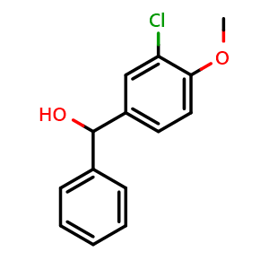 Chemical structure of (3-chloro-4-methoxyphenyl)(phenyl)methanol , CAS 1281727-36-3, AChemBlock AD296326