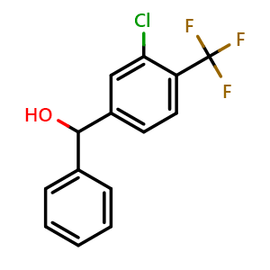 Chemical structure of (3-chloro-4-(trifluoromethyl)phenyl)(phenyl)methanol , CAS 2918924-52-2, AChemBlock AD296331