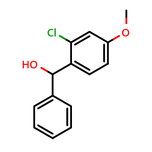 Chemical structure of (2-chloro-4-methoxyphenyl)(phenyl)methanol , CAS 1307244-36-5, AChemBlock AD296332