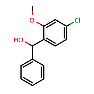 Chemical structure of (4-chloro-2-methoxyphenyl)(phenyl)methanol , CAS 1280642-84-3, AChemBlock AD296333