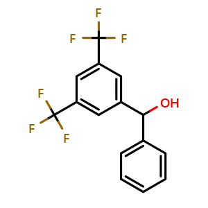 Chemical structure of (3,5-bis(trifluoromethyl)phenyl)(phenyl)methanol , CAS 81390-93-4, AChemBlock AD296335
