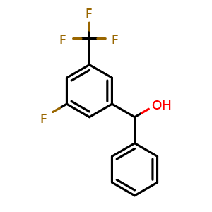 Chemical structure of (3-fluoro-5-(trifluoromethyl)phenyl)(phenyl)methanol , CAS 1550146-13-8, AChemBlock AD296337