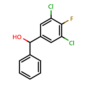 Chemical structure of (3,5-dichloro-4-fluorophenyl)(phenyl)methanol , CAS 2918934-89-9, AChemBlock AD296343