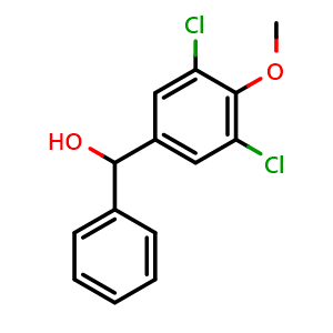 Chemical structure of (3,5-dichloro-4-methoxyphenyl)(phenyl)methanol , CAS 2918924-68-0, AChemBlock AD296345
