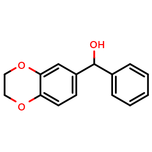 Chemical structure of (2,3-dihydrobenzo[b][1,4]dioxin-6-yl)(phenyl)methanol , CAS 351342-79-5, AChemBlock AD296349