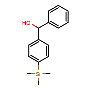Chemical structure of phenyl(4-(trimethylsilyl)phenyl)methanol , CAS 17964-15-7, AChemBlock AD296350