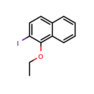 Chemical structure of 1-ethoxy-2-iodonaphthalene , CAS 874338-40-6, AChemBlock AD296364